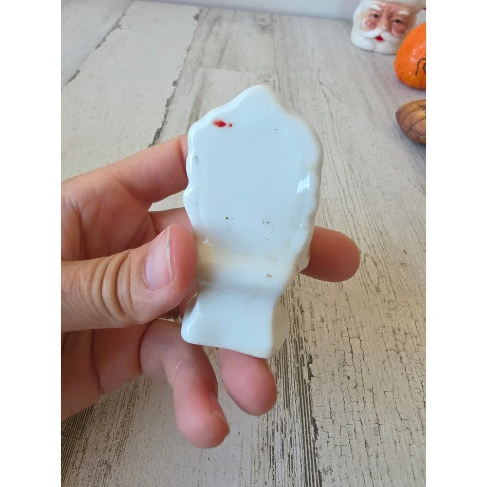 Vintage porcelain Japan Santa chair figurine Xmas decor village